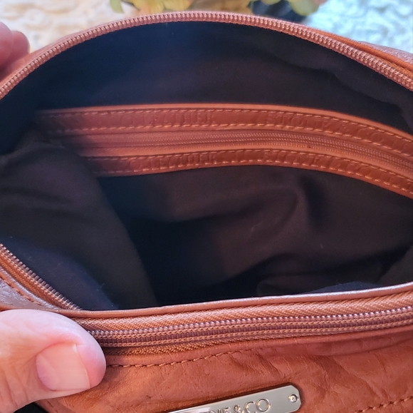 Leather stone and co.  2 color tone black and brown purse - Picture 4 of 4